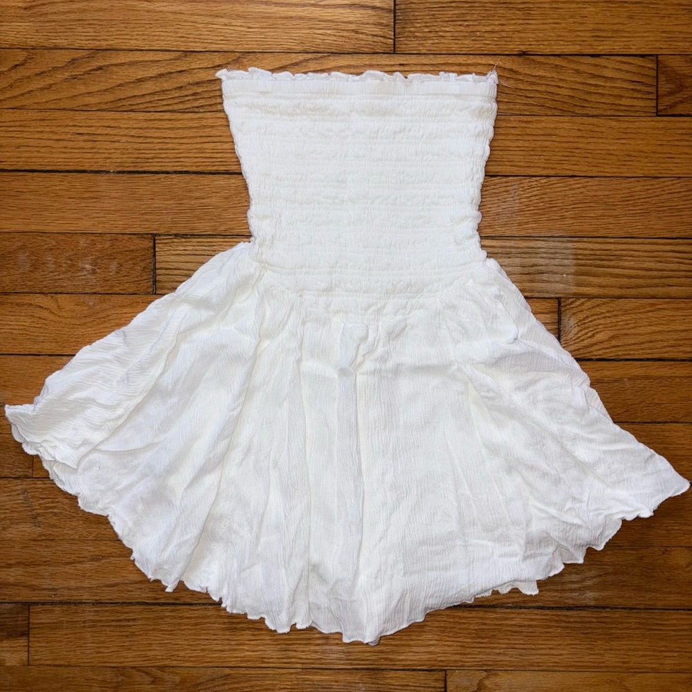 Garage White Strapless Dress Small
